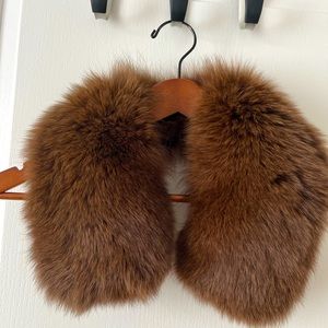 Brown fox fur collar